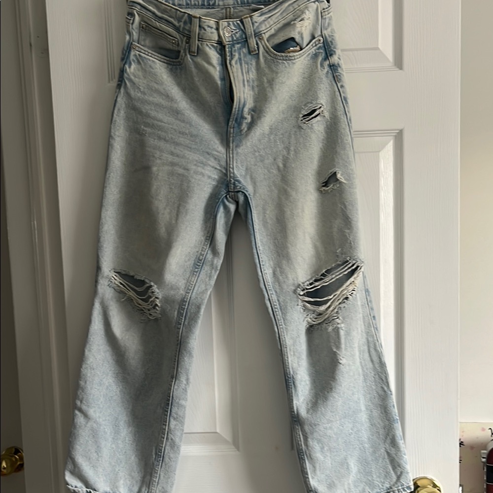 Distressed Light Blue Jeans